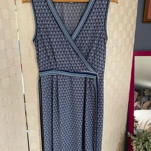 Max Studio Blue Sleeveless V-Neck Midi Sundress